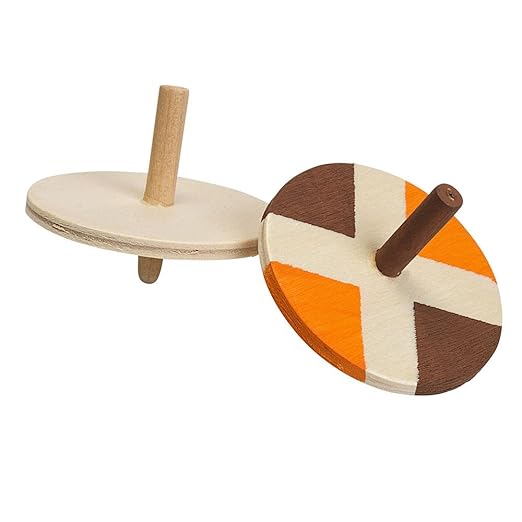 Colorations DIY Whirling Wooden Spinning Tops, Set of 24, Wood Craft for Kids, Ready to Decorate Spinners, STEM & STEAM Craft, Spinners for Kids, Decorate & Personalize, Craft Project for Children