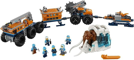 City Arctic Mobile Exploration Base Toy, Crane Vehicle Platform & Trailer, Construction Toys for Kids