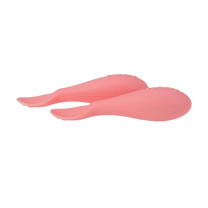Nuby Silicone Mini Spoons - (2-Pack) Baby-Led Weaning Spoons for Babies - 4+ Months - Pink