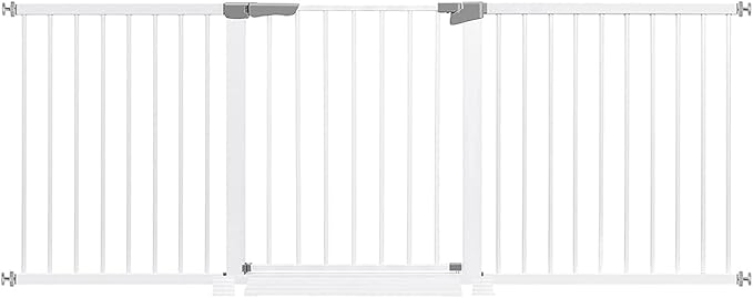 Extra Long Baby Gates for Large Openings, Baby Gate Extra Wide, Outdoor Dog Gates for The House, Pet Gate Indoor, Baby Fence, Child Proof Gate, Kiddie Gates, Adjustable Baby Gate for Doorways.