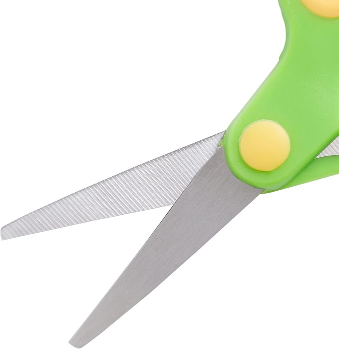 Juvale 24 Pack Blunt Tip Scissors - Classroom Bulk Pack for Kids Crafts, Student DIY Art Projects, Teacher Supplies (3 Colors, 5 Inch)