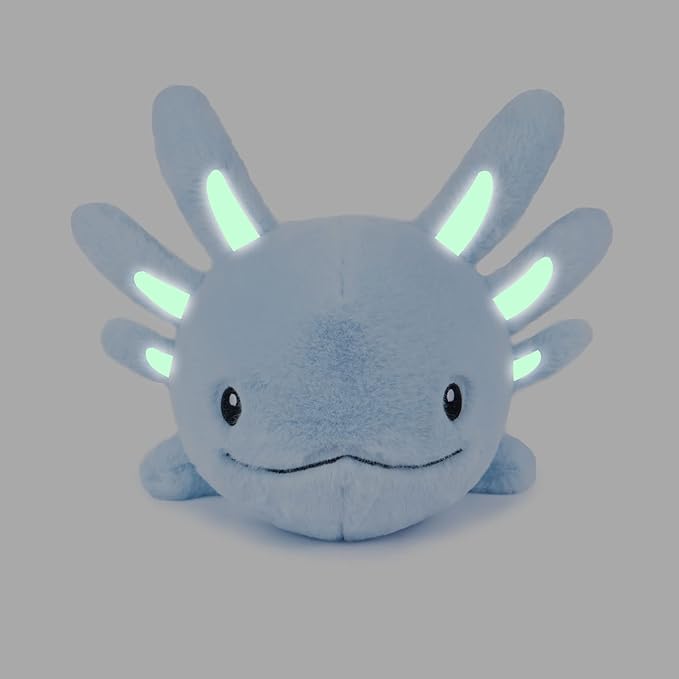 Niuniu Daddy 18" | 2.8 Pound Blue Axolotl Weighted Stuffed Animals for Kids Adults Girls, Giant Cute Axolotl Stuffy Plush Toy with Glowing Ears in The Dark, Kawaii Gifts for Holidays Christmas