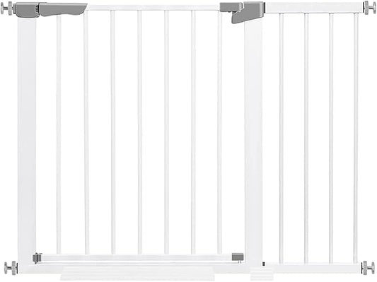Extra Tall and Wide Baby Gate for Stairs, Child Gate, Auto Close Safety Baby Gate, Durability Dog Gate for The House, Doorways. Gates for Dogs Indoor, White Pressure Baby Gate.