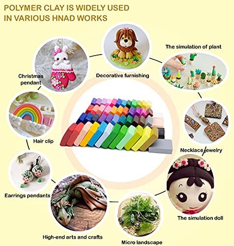 Hailimayo Modeling Clay Kit for Kids 50 Colors Air Dry Clay Polymer Creative DIY Soft Clay with Sculpting Tools, Reusable, Non-Sticky, Elastic, Best Gift for Boys & Girls