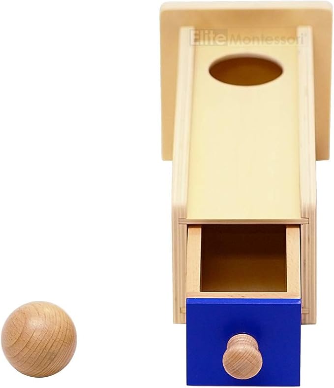 Elite Montessori Object Permanence Wooden Box With Drawer Toddlers and Preschoolers Toy