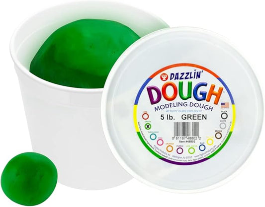 Hygloss Play Modeling Dough - Green Dough Unscented - Safe & Non-Toxic for Kids Arts & Crafts - Party Favors - Classroom Supplies - 5lb