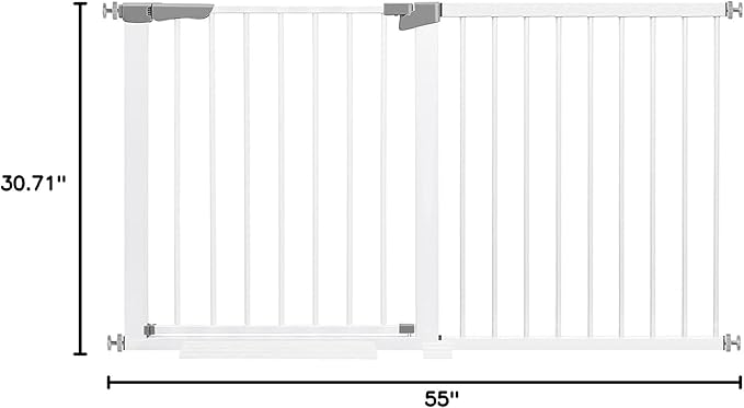 Extra Tall Baby Safety Gate Extends Up to Extra Wide, Baby Gate for Doorways Hallways, Retractable Child Gate for Stairs, Easy Fit Pet Gate, Dog Gates for The House Indoor/Outdoor, Pressure Mounted.