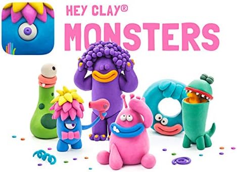 Fat Brain Toys Hey Clay Monsters, Air Dry Clay Kit with Interactive App for Kids & Tweens, Modeling Clay and Crafts Set