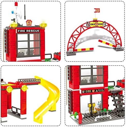 Liberty Imports STEM Building Blocks Sets, Compatible Model Building Toys Gift for Boys Age 6-12 (Fire Rescue)