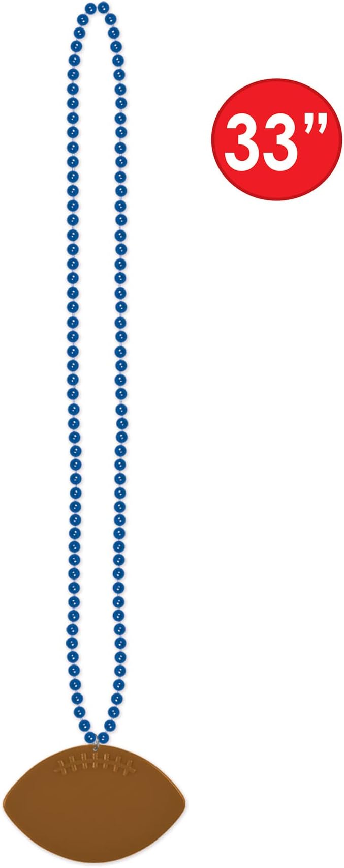 Beistle 6 Piece Plastic Football Party Necklaces Game Day Sports Theme Favors, 33", Blue/Brown