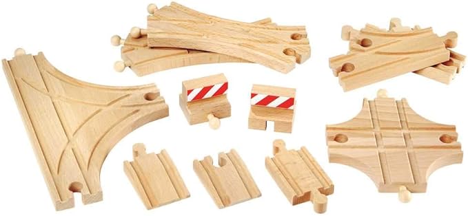 BRIO World 33307 - Advanced Expansion Pack - 11 Piece Set of Wooden Train Tracks for Kids | Train Set Expansion | Fun Learning Toy | Compatible with All Railway Toys | FSC Certified