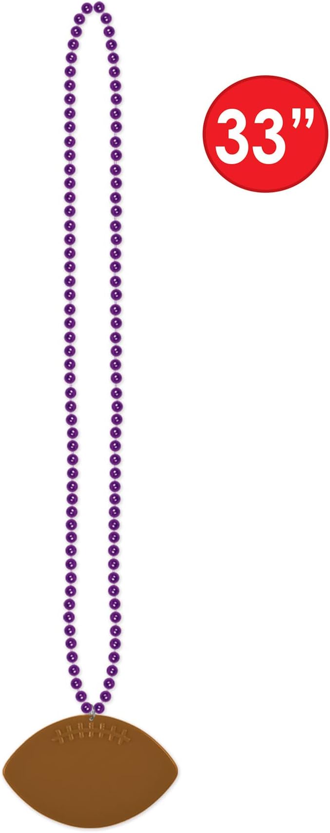 Beistle 6 Piece Plastic Football Party Necklaces Game Day Sports Theme Favors, 33", Purple/Brown