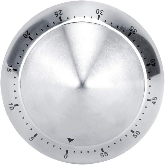 Kitchen Timers - Fashionable Stainless Steel 60 Minutes Count Down Mechanical Cooking Timer Silver - Kids Vintage Analog Colored Clock Bulk Alarm Mechanical Kitchen Decorative Anim (Silver)