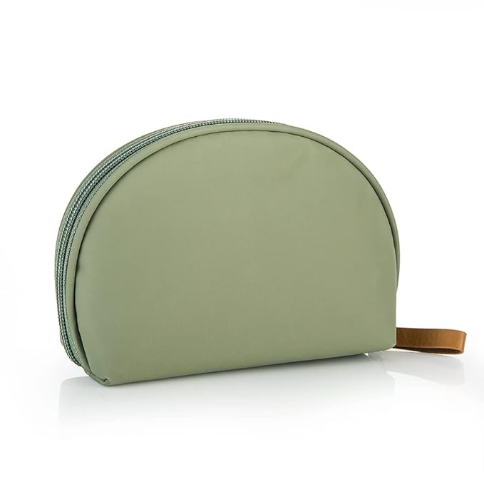 Hekyip Half Moon Cosmetic Beauty Bag for Purse Travel Handy Makeup Pouch for Women Girls (Green)