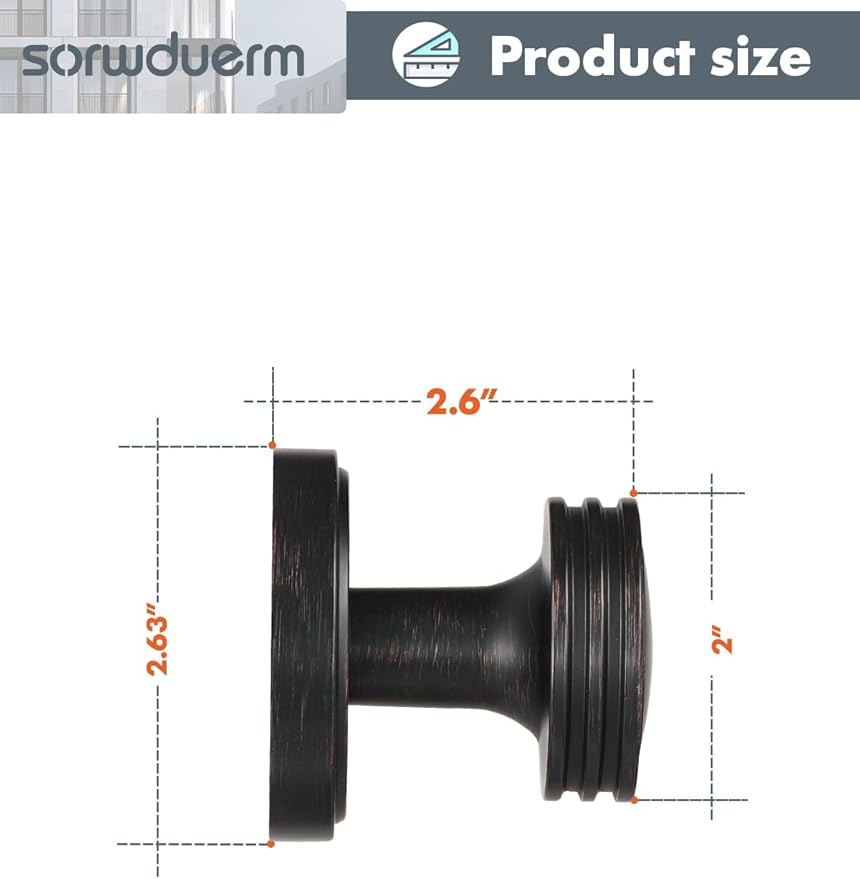 2 Pack Dummy Oil Rubbed Bronze Door Knobs Dummy Door Handle Interior Single Sided Decorative,Zinc Alloy