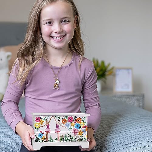 ABI + OLIE Ballerina Kids Jewelry Box for Girls - Little Girls Jewelry Box - Musical Jewelry Box for Girls 4-6 and 6-12- Music Boxes for Girls - Perfect Dance Recital & Birthday Gifts