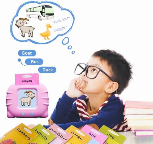 Talking Flash Cards for Toddler 1 2 3 4 Year Olds, Language Learning Toys, Autism Toys, Pocket Speech Therapy Toys, Montessori Toys with 224 Words, Children's Sensory Learning Educational Toys