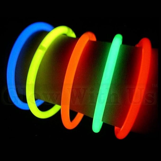 Glow Sticks Bulk Wholesale Bracelets, 1000 8” Assorted Glow Stick Glow Bracelets, Bright Colors, Glow 8-12 Hrs, Glow Party Favors Supplies, Sturdy Packaging, GlowWithUs Brand