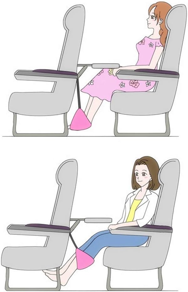 AKOAK 1 Pack Travel Airplane Foot Pedal Hammock, Portable Foot Hammock, Suitable for Family Travel Office Chair Airplane Foot Rest Travel (Navy)