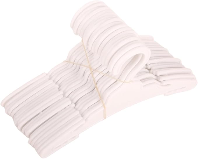 20 Pcs Doll Hangers for 18 inch Doll Clothes, White Doll Hangers, Sturdy Doll Hangers Accessories, Work Great with Rod Less Than 1/2 inch Diameter, Made of Safe ABS Plastic