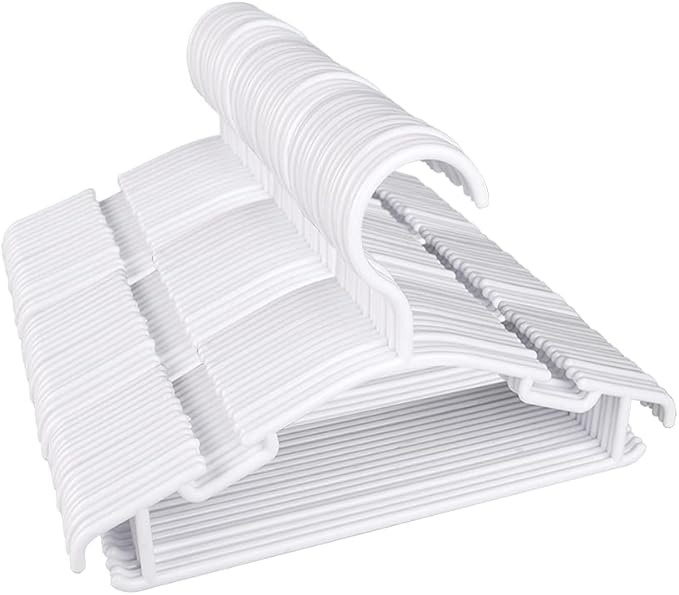 GoodtoU White Baby Hangers for Closet Kid Hangers Bulk Childrens Hangers Plastic Small Hangers 10.24inch(80pack, White)