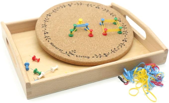 DANNI Montessori Practical Life Material Hammer and Nails Set with Wooden Tray Montessori Educational Wooden Toys for Children (2)