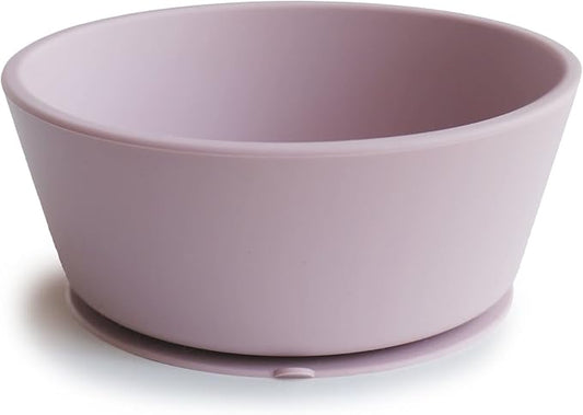 mushie Silicone Suction Bowl | BPA-Free Non-Slip Design (Soft Lilac)