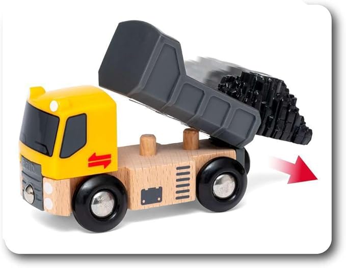 BRIO Construction Vehicles - Premium Wooden Toy Train Set | Fun and Educational | Easy Magnetic Couplings | FSC Certified Wood | Ideal Christmas or Birthday Gift