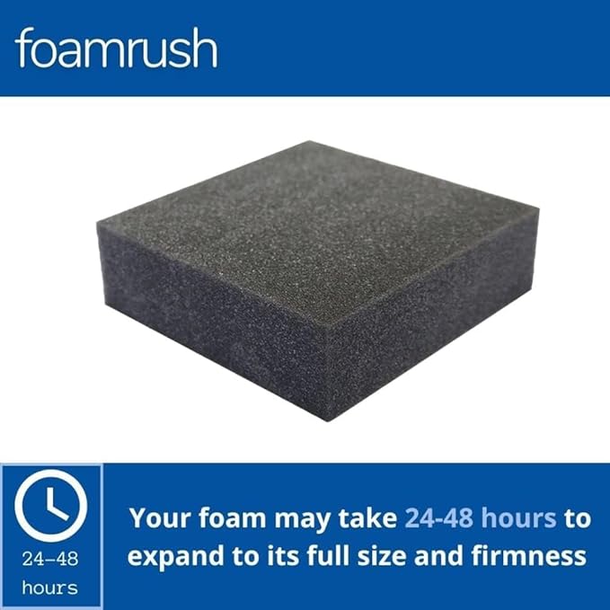 FoamRush 9" x 24" x 24" Charcoal High Density Upholstery Foam Cushion (Upholstery Sheet, Foam Padding, Seat Replacement, Chair Cushion Replacement, Square Foam, Wheelchair Seat Cushion) Made in USA