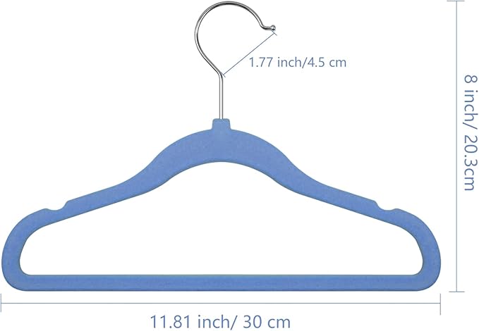 GoodtoU Kids Velvet Hangers,30 Pack Baby Hangers for Closet Non Slip Velvet Clothes Hangers Coat Hangers for Toddler Children Infant Hanger (Blue 30Pack)