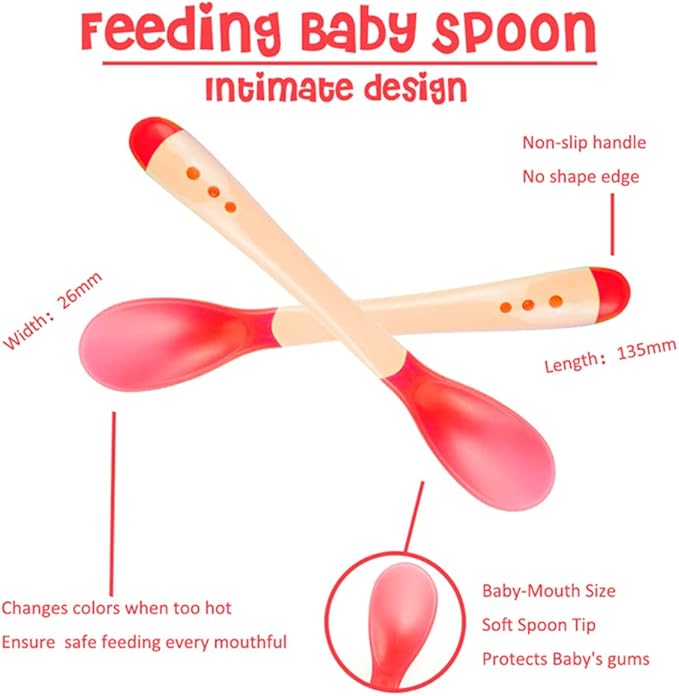 RyanLemon Baby Feeding Set, Baby Flatware Sets, Silicone Baby Led Weaning Set, Suction Plate and Bowl, Pocket Bib, Spoon Fork, Toddler Flatware Set for Babies 6 Months+, Dark pink
