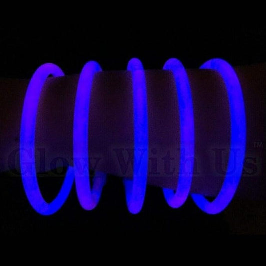 Glow Sticks Bulk Wholesale Bracelets, 2500 8” Blue Glow Stick Glow Bracelets, Bright Color, Glow 8-12 Hrs, Glow Party Favors Supplies, Sturdy Packaging, GlowWithUs Brand