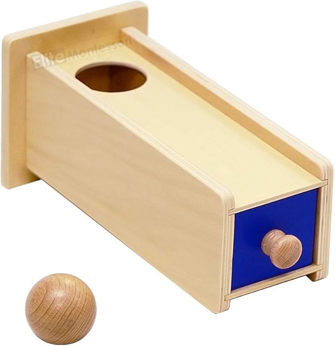 Elite Montessori Object Permanence Wooden Box With Drawer Toddlers and Preschoolers Toy