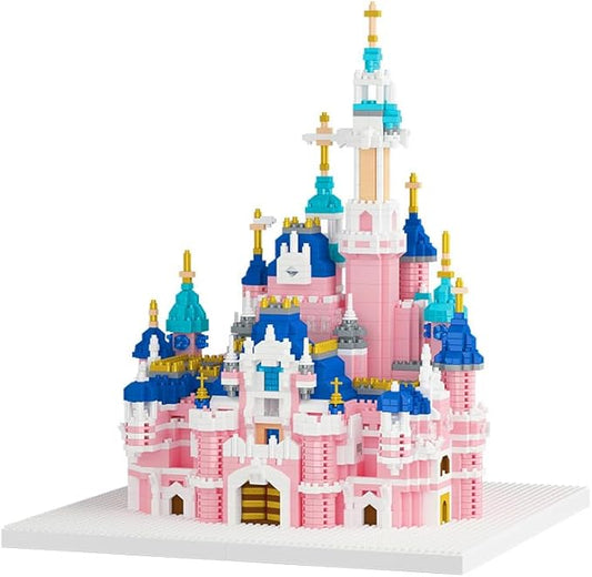 Pink Castle Mini Micro Building Blocks Set Perfect for Girls Age 8-12 Includes Building Blocks SETS ARCHITECTURE, HOME ALONE Building Blocks SET,Architecture Building Blocks sets(3600PCS)