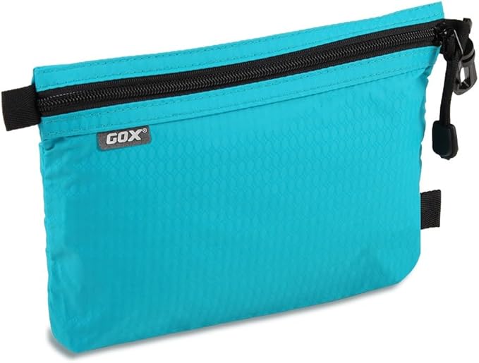 GOX Travel Toiletry Bag Carry On Zipper Pouch Cosmetic Kit Makeup Digital Bag Water Repellent Nylon (Turquoise)