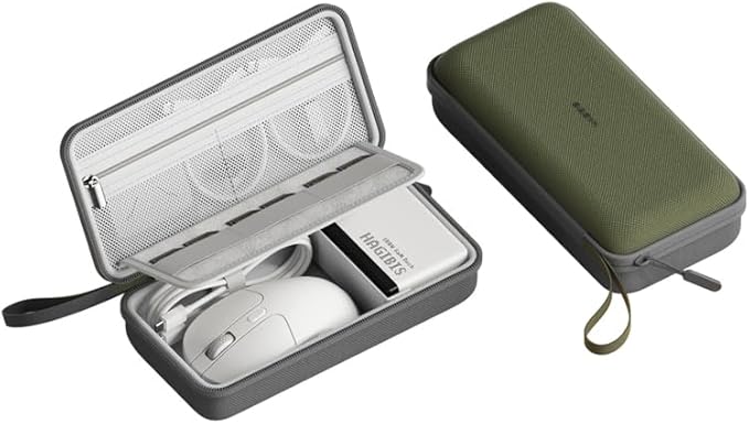 Hagibis Electronics Organizer Travel Case Cable Organizer Bag Pouch Portable Waterproof Carry Case for Cable, Charger,Power Bank, SD Card, Mouse, USB Flash Disk (DPB02 Green)