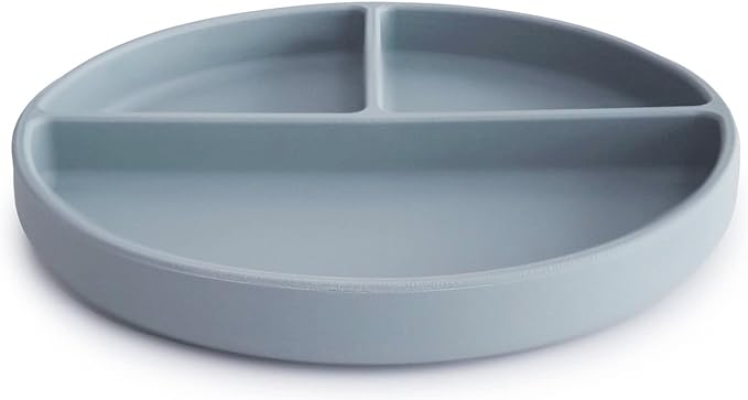 mushie Silicone Suction Plate | BPA-Free Non-Slip Design (Powder Blue)