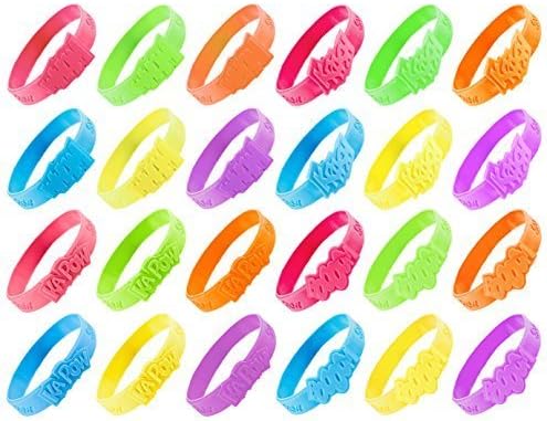 24 Assorted Superhero Comic Quotes & Sayings Colorful Rubber Jelly Bracelets for Children Birthdays, Party Favors, Kid's Goody Bags By Super Z Outlet