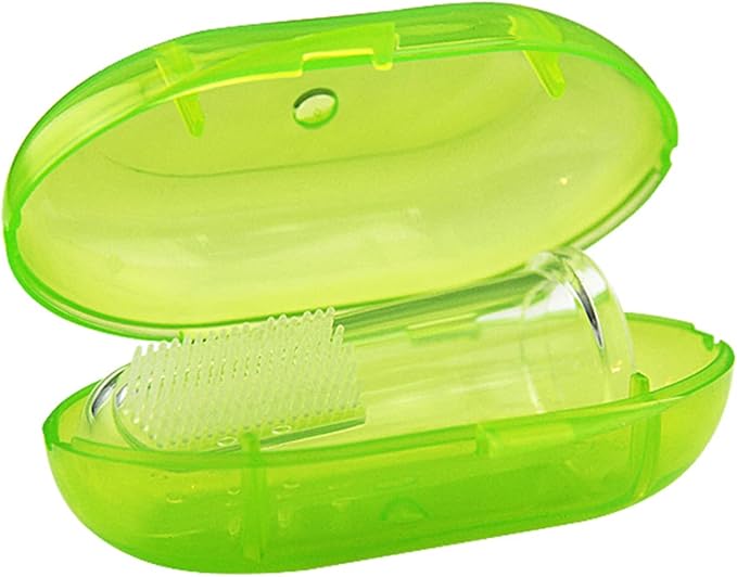haakaa Silicone Baby Finger Toothbrush Set, Baby’s First Toothbrush with Case, Soft Bristle Toothbrush for Infant Oral Care, 3 Months +
