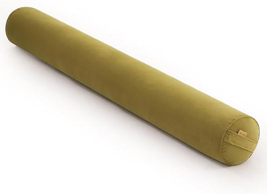 Long Round Body Pillow for Adults – Bolster Pillow for Bed, Cervical Roll Pillow, Firm Support for Sleeping,47 x 7.87 Inches,Golden Yellow