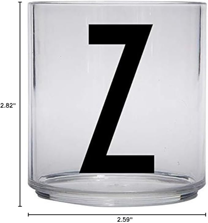 Design Letters Tritan Dinnerware Cups for Kids A-Z 6 Oz| Kids Glass Designed in Denmark for Baby feeding | Toddler Cup for Drinking | Unbreakable Tableware for Baby|Stackable Tumbler Cup BPA/BPS Free