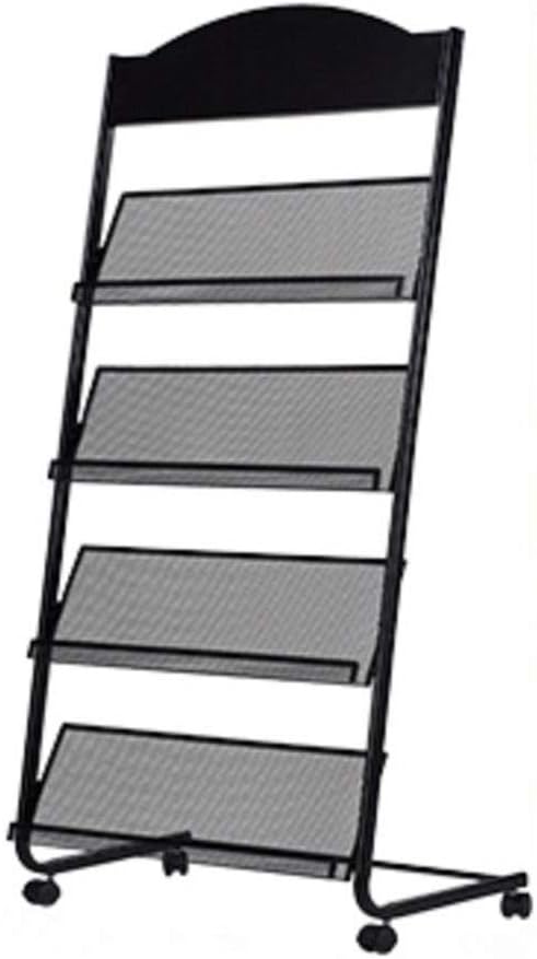 Iron Simple Floor-Standing Magazine Display Rack - Black
