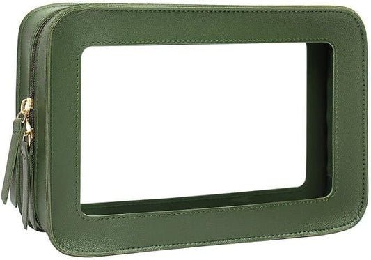 Clear Makeup Bag Small, TSA Approved Portable Toiletry Bag with Zipper Cosmetic Travel Bag Makeup Organizer Case Mini Makeup Pouch for Purse Car Organizer Bag for Women Men