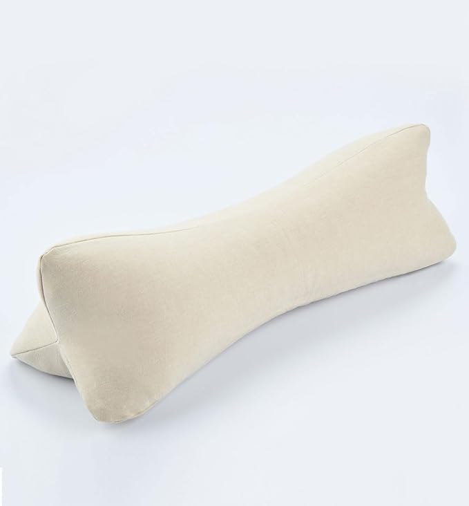 Buckwheat Pillows for Sleeping, Adjustable Buckwheat Hulls Neck Cervical Roll Pillow with Washable Cover, Home Office Travel Neck Pain Relief Lumbar Support, Tan 15 X 5 Inches