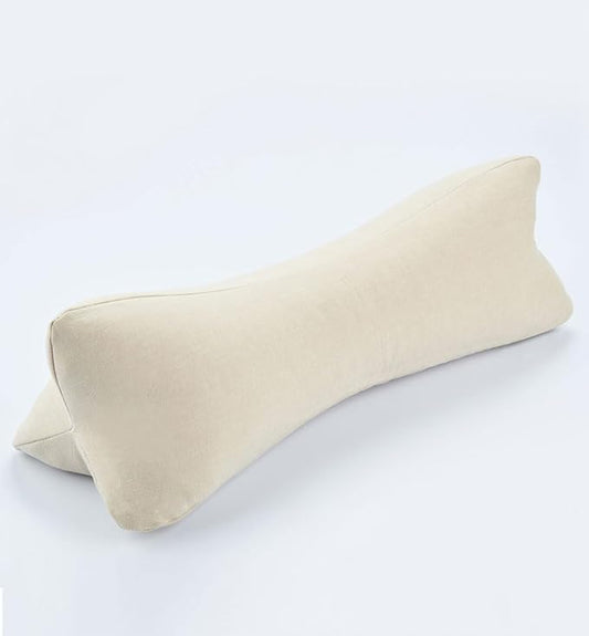 Buckwheat Pillows for Sleeping, Adjustable Buckwheat Hulls Neck Cervical Roll Pillow with Washable Cover, Home Office Travel Neck Pain Relief Lumbar Support, Tan 15 X 5 Inches