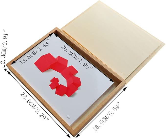 Kghios Montessori Pink Tower、 Brown Stair and Long Red Rods Sensorial Cards with Wood Box,Montessori Toys Materials for Toddlers Visual Sense, Early Educational Tools Preschool Learning Toys