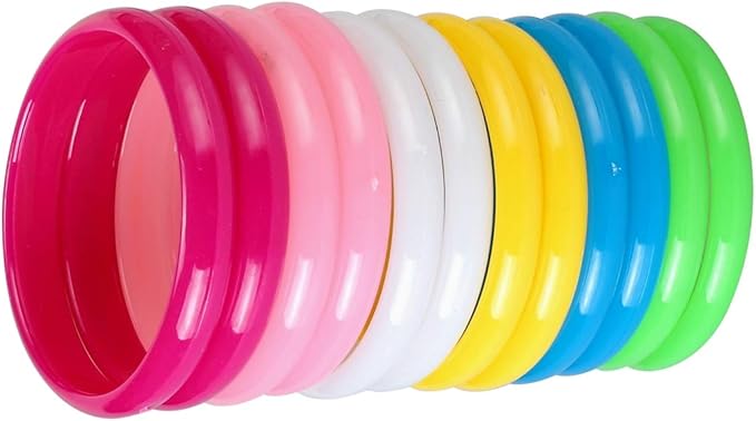 BinaryABC Plastic Bangle Bracelets Candy Color Bracelet Party Favors Pack for Birthday Party 12pcs (Adult Size)
