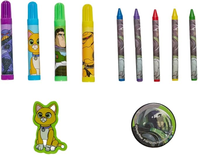 Innovative Designs Disney Pixar Toy Story Buzz Lightyear Coloring Art and Sticker Set for Boys and Girls, 30 Pcs.