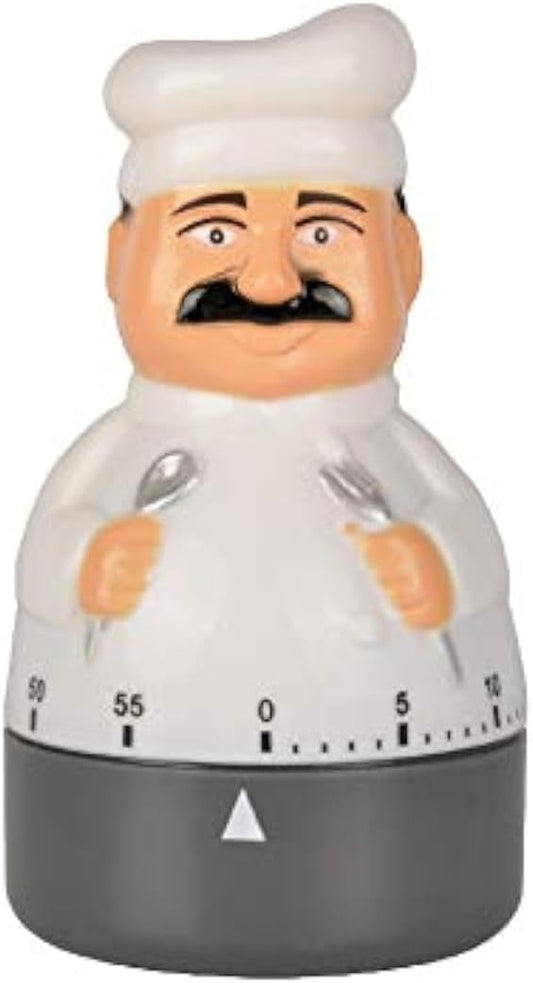 Jayron Kitchen Timer Cooking Timer 60 Minutes Countdown Timer Mechanical Timer Chef Shaped Alarm Clock,Suit for Children and Elderly,used for Cooking Baking Facial Mask
