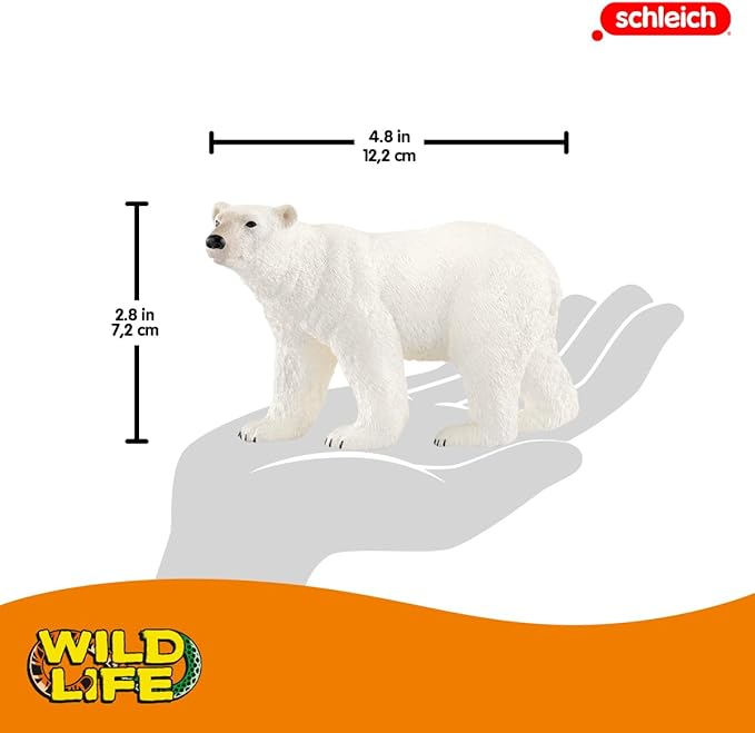 Schleich Wild Life, Animal Figurine, Animal Toys for Boys and Girls 3-8 Years Old, Polar Bear, Ages 3+